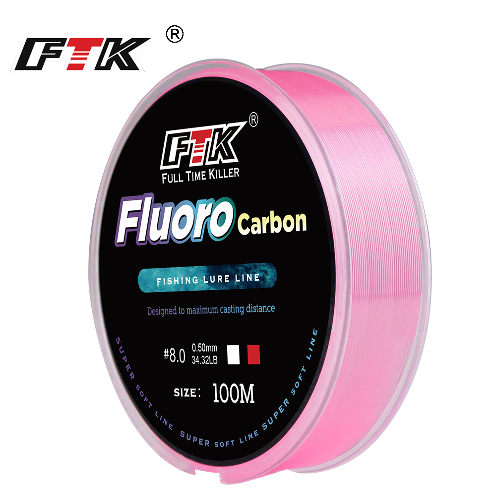 Fluorocarbon Line - สายตกปลาฟลูออโรคาร์บอน FTK 100ม. 4.13-34.32ปอนด์ ขนาด 0.14มม.-0.5มม.