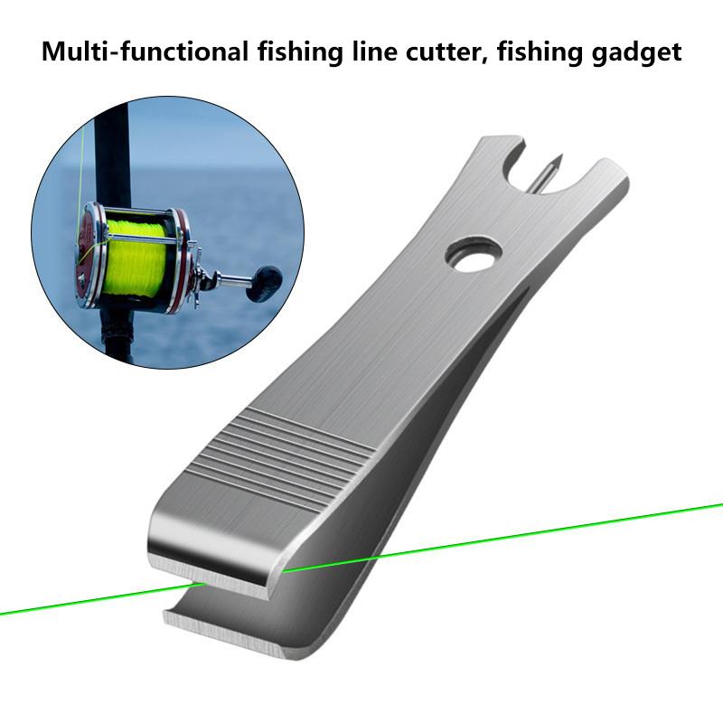 Fishing Line Cutter - เครื่องตัดสายสแตนเลสพร้อมที่ทำความสะอาดตะขอ เครื่องมือตกปลาคุณภาพพรีเมียมสำหรับตัดสายและเตรียมตะขอ สำหรับการตั้งแคมป์