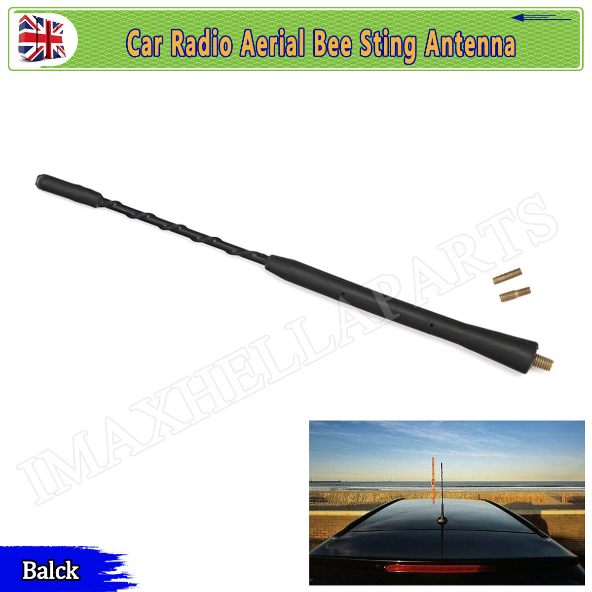 Leader Line - 9 ''สายรับสัญญาณวิทยุรถยนต์/สเตอริโอยืดหยุ่นเสาอากาศยาง AERIAL ARIEL MAST BEE
