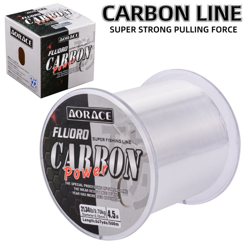 Fluorocarbon Line - สายตกปลาฟลูออโรคาร์บอน 500 เมตร นำเข้า สายไนลอนคาร์บอนไฟเบอร์ 1-15