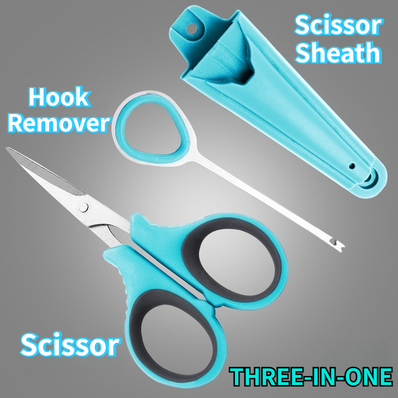 Fishing Line Cutter - ชุดกรรไกรตกปลา 1 ชิ้น พร้อมอุปกรณ์ถอดเบ็ด สแตนเลสอเนกประสงค์ ตัดสาย