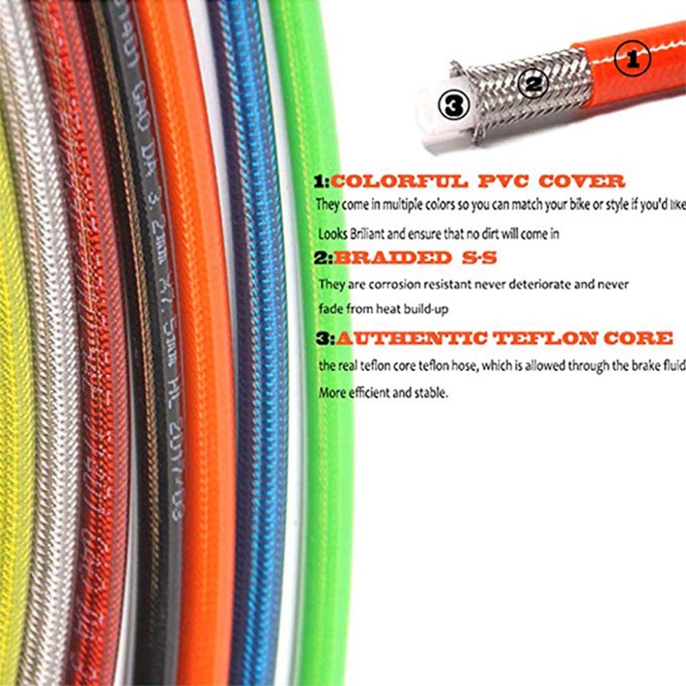 สายเบรกไฮดรอลิกเสริมแรงด้วยเหล - Braided Line บทวิจารณ์และราคา