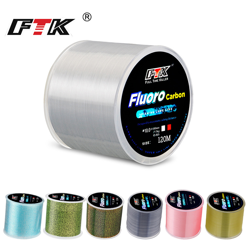 FTK 120m สายตกปลา 0.2 มม.-0.6  - Fluorocarbon Line บทวิจารณ์และราคา